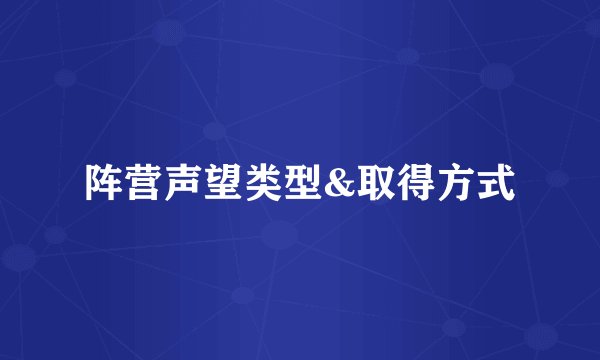 阵营声望类型&取得方式