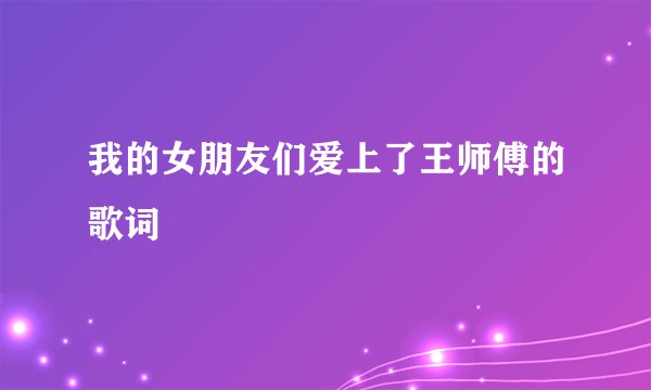 我的女朋友们爱上了王师傅的歌词