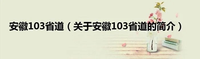 安徽103省道（关于安徽103省道的简介）