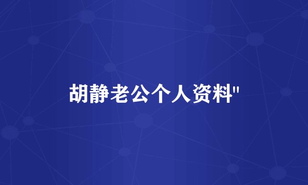 胡静老公个人资料