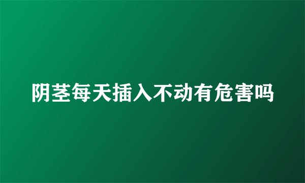 阴茎每天插入不动有危害吗