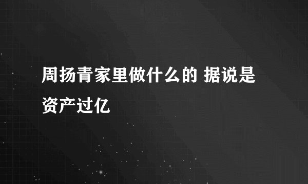周扬青家里做什么的 据说是资产过亿
