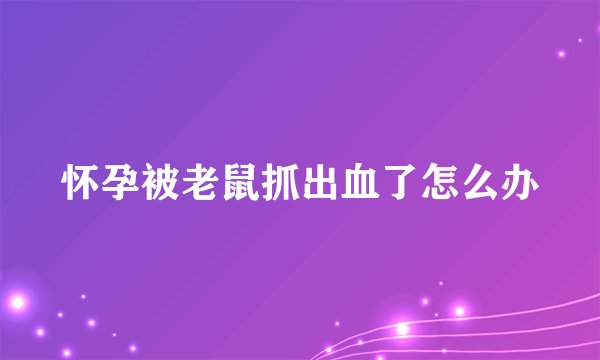 怀孕被老鼠抓出血了怎么办