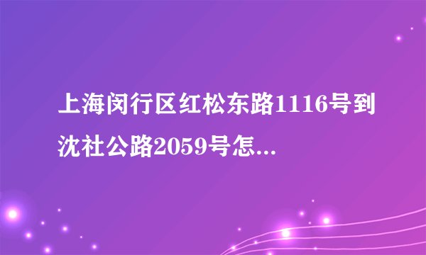 上海闵行区红松东路1116号到沈社公路2059号怎么坐车？