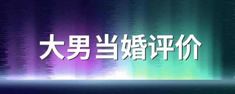 大男当婚评价 讲述了什么故事