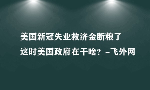 美国新冠失业救济金断粮了 这时美国政府在干啥？-飞外网