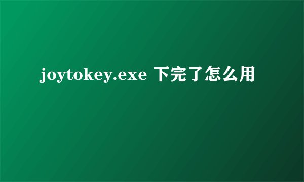 joytokey.exe 下完了怎么用