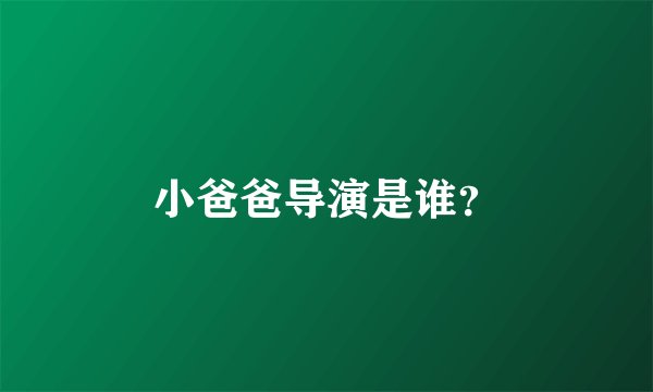 小爸爸导演是谁？