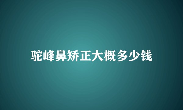 驼峰鼻矫正大概多少钱