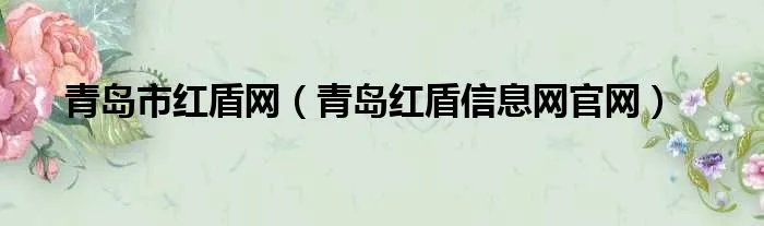 青岛市红盾网（青岛红盾信息网官网）