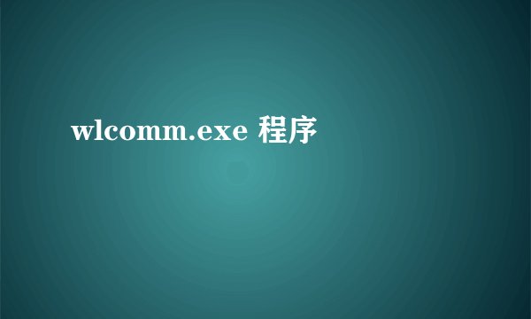 wlcomm.exe 程序
