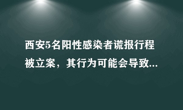 西安5名阳性感染者谎报行程被立案，其行为可能会导致什么后果？