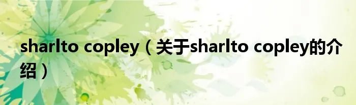 sharlto copley（关于sharlto copley的介绍）