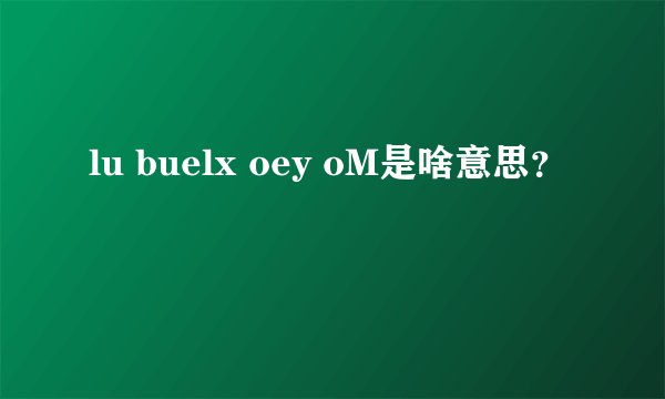lu buelx oey oM是啥意思？
