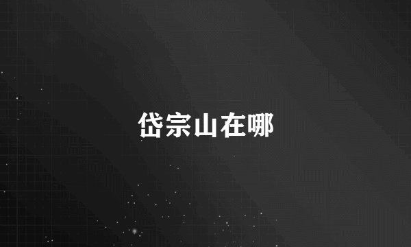 岱宗山在哪