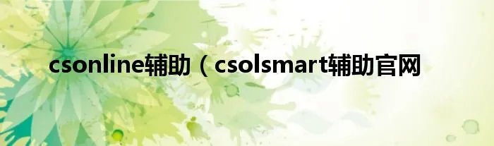 csonline辅助（csolsmart辅助官网