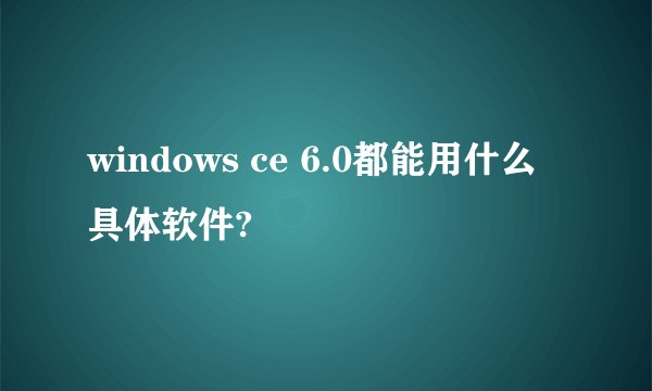windows ce 6.0都能用什么具体软件?