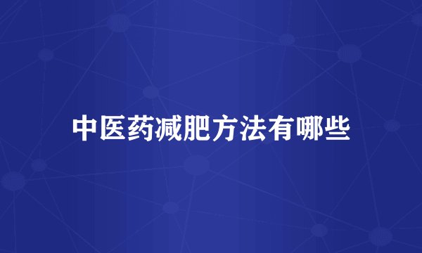 中医药减肥方法有哪些