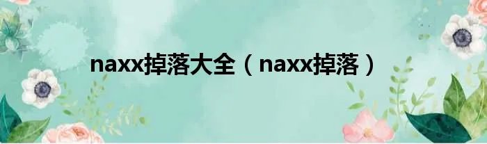 naxx掉落大全（naxx掉落）