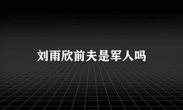 刘雨欣前夫是军人吗