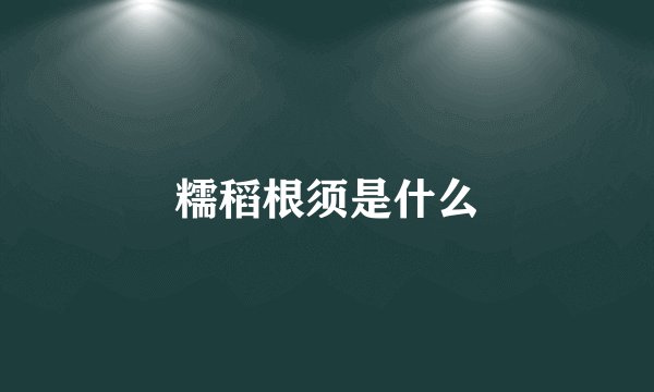 糯稻根须是什么
