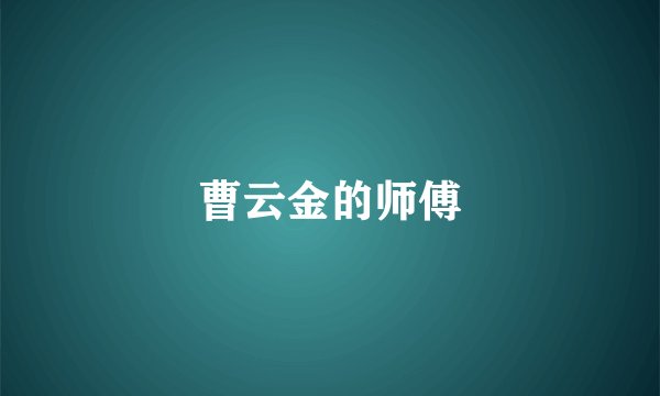 曹云金的师傅
