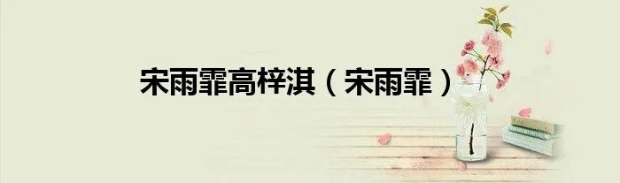 宋雨霏高梓淇（宋雨霏）