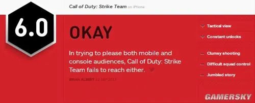 《使命召唤：突击队（Call of Duty: Strike Team）》IGN 6.0分 尴尬的粗制滥造