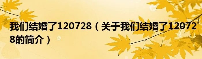 我们结婚了120728(关于我们结婚了120728的简介)