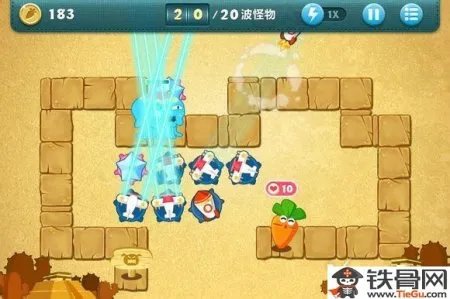 保卫萝卜沙漠7攻略金萝卜布阵图