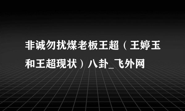 非诚勿扰煤老板王超（王婷玉和王超现状）八卦_飞外网