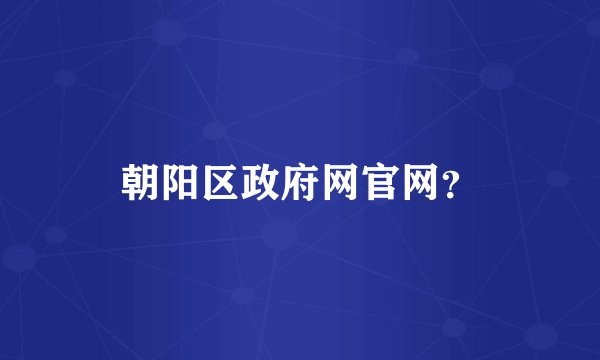 朝阳区政府网官网？