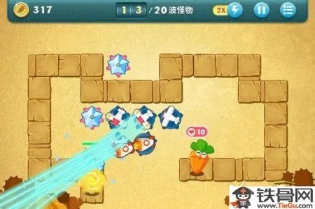 保卫萝卜沙漠7攻略金萝卜布阵图