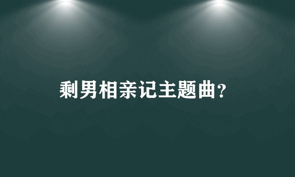 剩男相亲记主题曲？