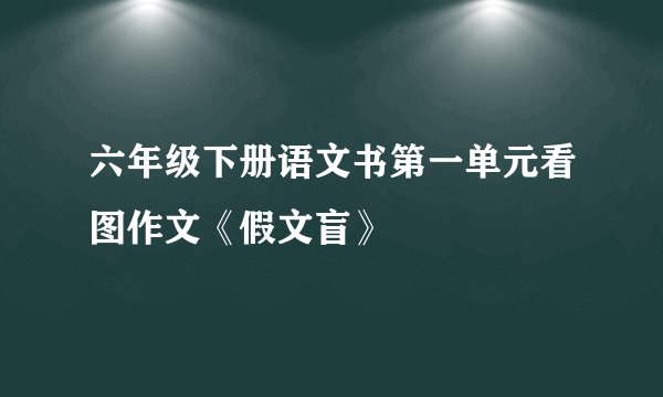 六年级下册语文书第一单元看图作文《假文盲》
