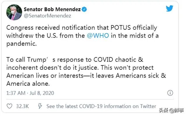 美国正式提出退出世卫组织,意味着什么,世界抗疫会出现怎样的结果?