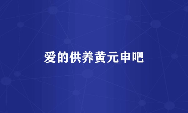 爱的供养黄元申吧