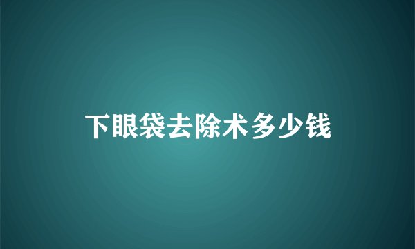 下眼袋去除术多少钱