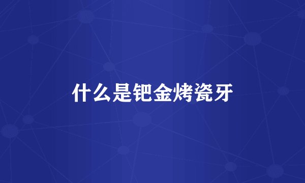 什么是钯金烤瓷牙