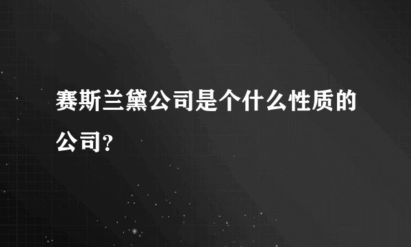 赛斯兰黛公司是个什么性质的公司？