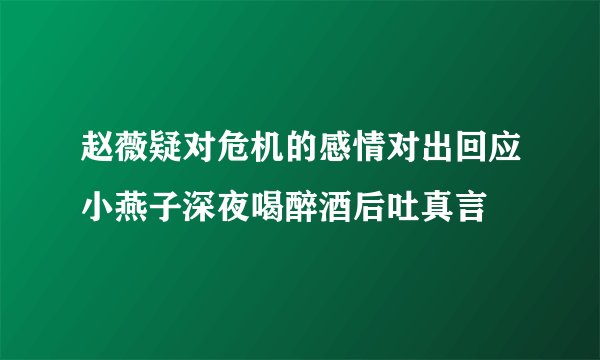 赵薇疑对危机的感情对出回应小燕子深夜喝醉酒后吐真言