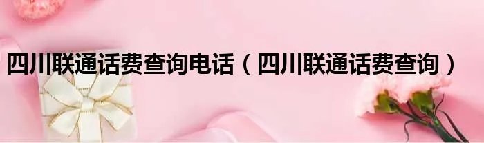 四川联通话费查询电话（四川联通话费查询）