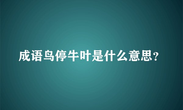 成语鸟停牛叶是什么意思？