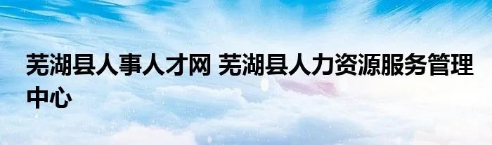 芜湖县人事人才网 芜湖县人力资源服务管理中心