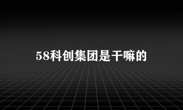 58科创集团是干嘛的