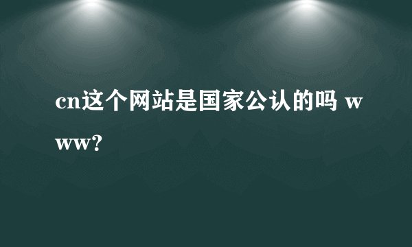 cn这个网站是国家公认的吗 www？