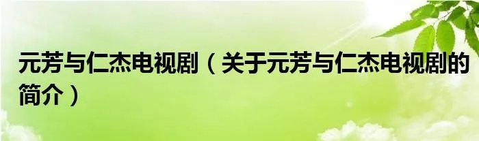 元芳与仁杰电视剧（关于元芳与仁杰电视剧的简介）