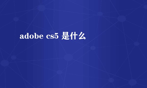 adobe cs5 是什么