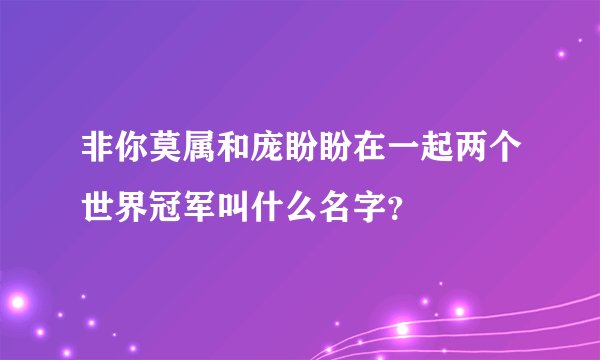非你莫属和庞盼盼在一起两个世界冠军叫什么名字？