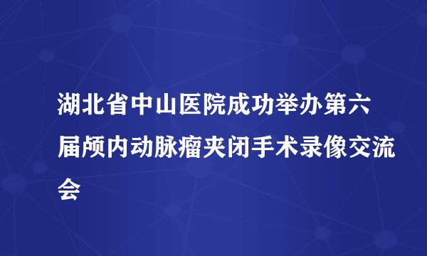 湖北省中山医院成功举办第六届颅内动脉瘤夹闭手术录像交流会